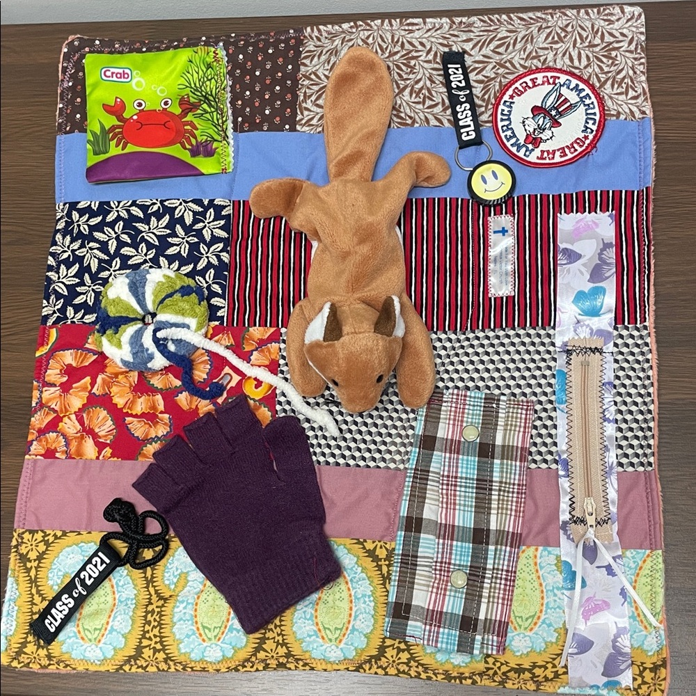 Fidget Blanket Alzheimer's Autism Sensory
Activity Colorful